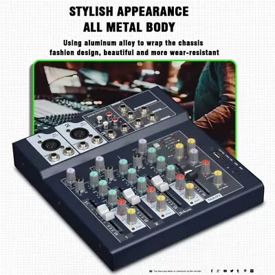 £34 • Buy Weymic Professional Mixer | 4-Channel 2-Bus Mixer For Recording DJ Stage Karaoke