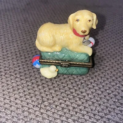 Midwest Of Cannon Falls Porcelain Hinged Trinket Box DOG Golden Retriever   2” • $13.99