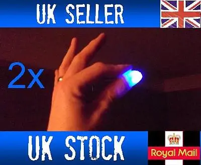 £1.99 • Buy 2x Magic Light Up Flashing Thumbs Fingers BLUE Trick Appearing Light Close Up 