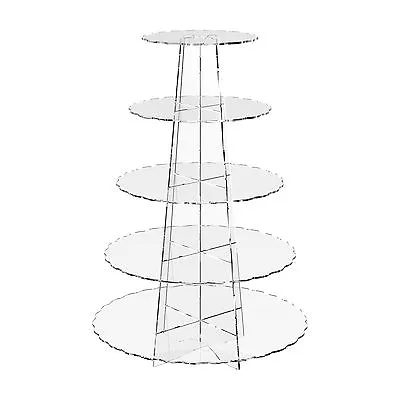 £28.67 • Buy Acrylic Cupcake Display Stand Cup Cake 5 Tier Clear Riser- Scallop By Displaypro