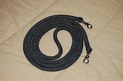 9' Yacht Rope Black With Blue Tracers Finesse Rein For Parelli Training Method • $26.55