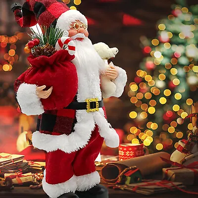 Father Christmas Statue Decorative Standing Santa Figure Luxury Festive Decor UK • £13.99
