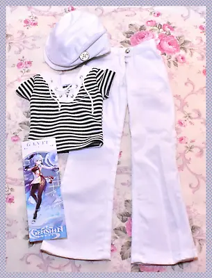 BJD Volks Super Dollfie SD13 SDGr Boy White Boot Cut Pants Striped Shirt Outfit • $23.96