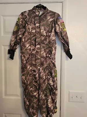 Military Boys Army Play Halloween Costumes Green Medium Camouflage Jumpsuit 10 • $9.99