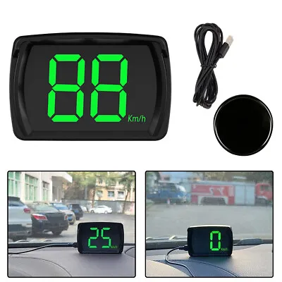 Car GPS HUD Digital Speedometer Plug Play Big Font MPH Head Up Display Universal • £8.29