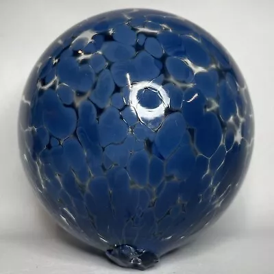 Vintage Glass Fishing Net Float. Unusual Blue Speckled 4.75” Estate Find • $24
