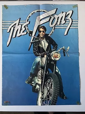 RARE The Fonz Vintage Poster 1976 Dynamite Motorcycle Happy Days Retro • $8