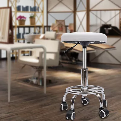 Adjustable Hydraulic Lift Salon Chair Bar Stool Work Shop Leather Chair W/ Wheel • $36