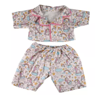 Teddy Bear Clothes - 10 /25cm - Pink Unicorn Pyjamas PJ • £11.90