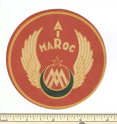 Air Maroc Airline 1930s ORIGINAL Luggage Baggage Tag Label Sticker • $25