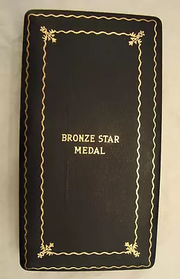 Wwii U.s. Bronze Star Medal Ribbon & Lapel Pin In Black Leatherette Case • £82.04