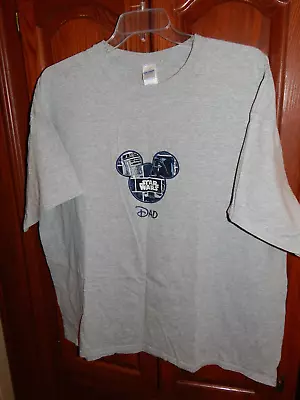 $12 • Buy Custom Disney Vacation Gray T Shirt Star Wars Men's 3XL Embroidered Dad Mickey