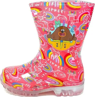 Girls Hey Duggee Official Pink Wellies Rain Wellys Wellington Boots Uk Size 5-10 • £10.99