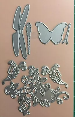 £4.25 • Buy Butterfly And Dragonfly Kits With Fab Floral Flourish Metal Dies UK Seller 336