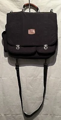 Sax Messenger Laptop Bag Black Crossbody Adjustable Straps Work School Nylon EUC • $28.99
