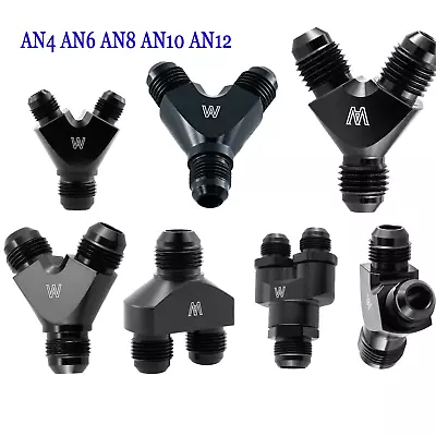 AN4 AN6 AN 8 AN10 AN12 Block Fuel Y Fitting Adapter For Oil/Fuel/Gas Hose Line • $15.99