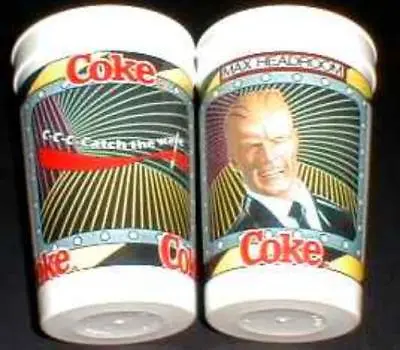 Max Headroom Coca-Cola Coke Plastic Cup Near Mint • $9.98