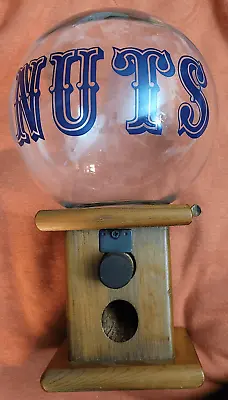 Vintage Carousel Industries Peanut  Nuts  Wood Glass Dispenser Machine Globe • $25