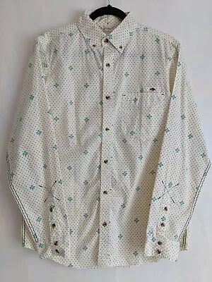 $18.99 • Buy Men's Nuco Urban Outfitters Cream Button Up Long Sleeve Polka Dot Shirt - Small