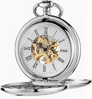 Tiong Silver Single Or Double Opening Case Mechanical Pocket Watch Pocket Watch • £12.99