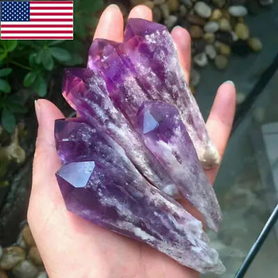 Natural Amethyst Cluster Crystal Quartz Point Wand Specimen Reiki Healing USA • $4.74