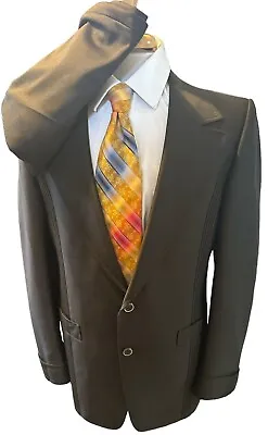 Vintage Phoenix Clothes Sz 38R Brown 2 Piece Suit Jacket Pants 33 X 32 USA Made • $74.99