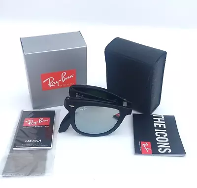 Rb4105 White Silver Ray-ban Folding Wayfarer Sunglasses Rb-7524 • $35.76