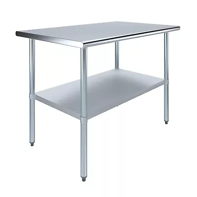 30 In. X 48 In. Stainless Steel Work Table | Metal Utility Table • $249.95