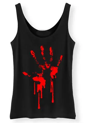 £10.95 • Buy Bloody Hand Print Tank Top Ladies Womens Zombie Horror Blood Goth Rock Punk Vest