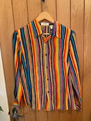 £32 • Buy Equipment France Multi-coloured Striped Silk Shirt Size L, 12