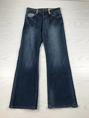 575 Denim Jeans Mens 28x32 Blue 100% Cotton Bootcut Button Fly Straight Leg • $35