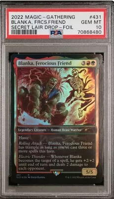 PSA 10 MTG Secret Lair Drop Street Fighter Ⅱ Blanka Ferocious Friend Foil • $15