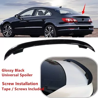 Fit For VW CC 2009-2012 Rear Trunk Spoiler Lip Sport Wing Universal Gloss Black • $69.81