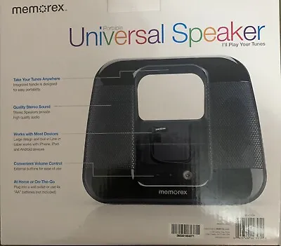 Memorex UNIVERSAL PORTABLE SPEAKER  Digital Audio Music Player W Head Phone Jack • $14.99