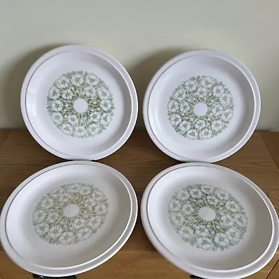 Hornsea Fleur White Patterned 10” Dinner Plate X 4 Very Good Vintage Condition • £10.50