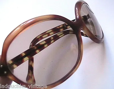 FRENCH 1960s MEN PSYCHEDELIC SUNGLASSES~CURVED BUG FRAME~TEMPERED LENSES~UNWORN • $85