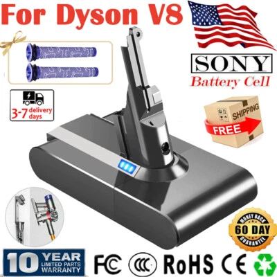$40.99 • Buy 8000mAh Battery For Dyson V8 Absolute Cordless Vacuum Cleaner SV10 6 Ah /Filters