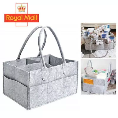 £5.49 • Buy UK Baby Diaper Organizer Caddy Felt Changing Nappy Kids Storage Carrier Bag Grey