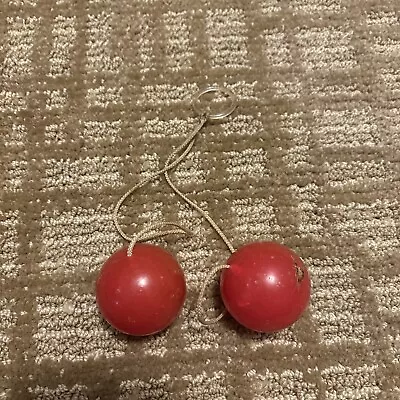 Vintage 1970s Toy Klackers Red/Pink Lucite/Acrylic Balls Klick Klaks- Clacks • $33.11