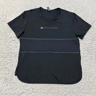 Adidas Stella McCartney Shirt Women Small Black Loose Running Short Sleeve • $29.95