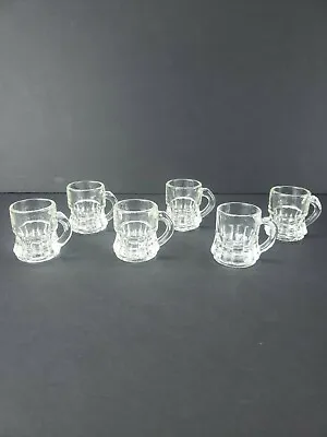 Lot Of 6 Mini Beer Mug Shot Glasses- Assorted- 1 Federal Glass 5 Unmarked.  • $12.99