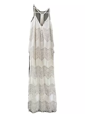 Alice + Olivia Raine White Crochet Lace Maxi Dress M Racerback Straps V Neck • $109