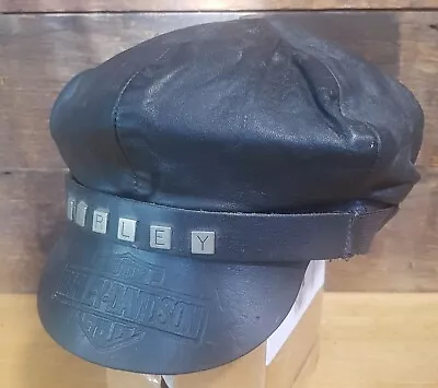 Vintage Harley Davidson Motorcycles Leather Captain's Cap Hat Leather Works  • $50