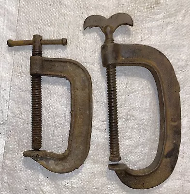 Pair Of Vintage Cast Iron C-clamps • $12.99