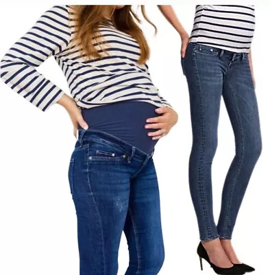 H&M Mama Skinny High Rib Stretch Denim Maternity Jeans Women's Size 6 • $9.98