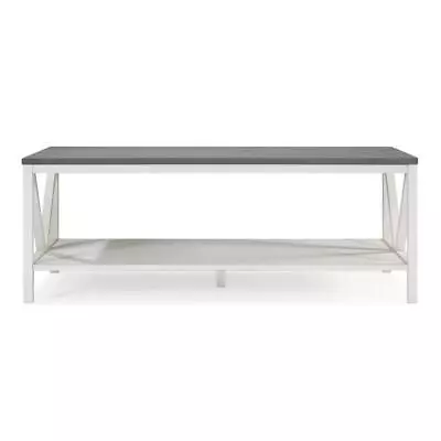 48  Distressed Farmhouse Coffee Table - Grey/White Wash • $208.56