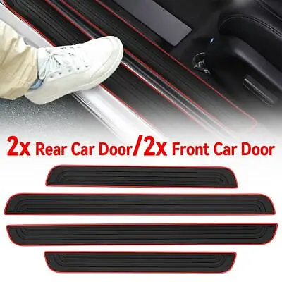 4PCS Black Rubber Door Scuff Sill Cover Panel Step Protector For Car Accessories • $14.98