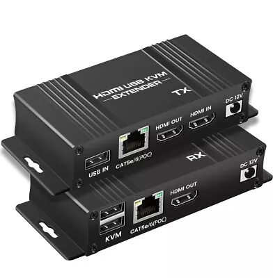 Avedio Links 164FT HDMI KVM USB Extender Over Cat 5e/6/7 Cable 1080P HDMI Et... • $51.34