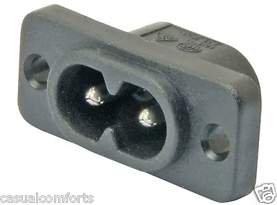 2 Pin Figure 8 Type Iec C8 Rewireable Female Inlet Socket Surface Mount2.5a Ac • £2.29