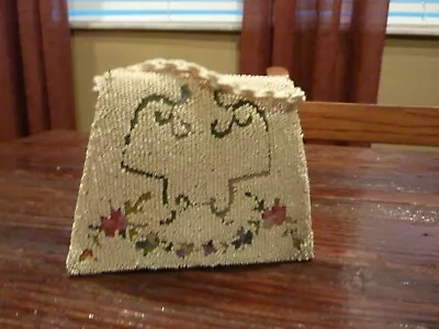 Vintage Beaded Tiny Small White Floral Purse Clutch • $5.99